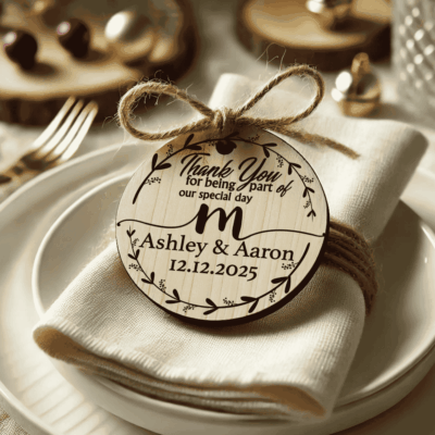 personalized_rustic_wooden_wedding_favor_magnet Personalized rustic wooden wedding favor magnet – custom engraved eco gift