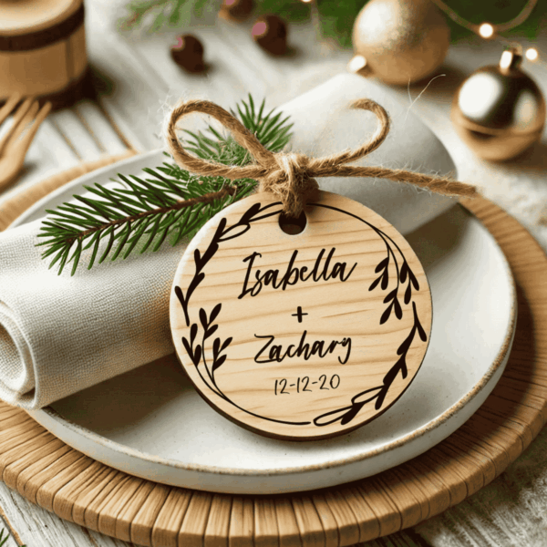 Eco friendly custom wedding favor magnet for rustic and boho weddings