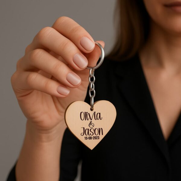 Round wooden keepsake with initials