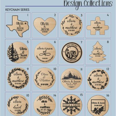 designs (2) Thank you keychain gift set for weddings