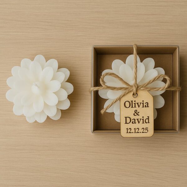 Gift-ready personalized candle with natural twine